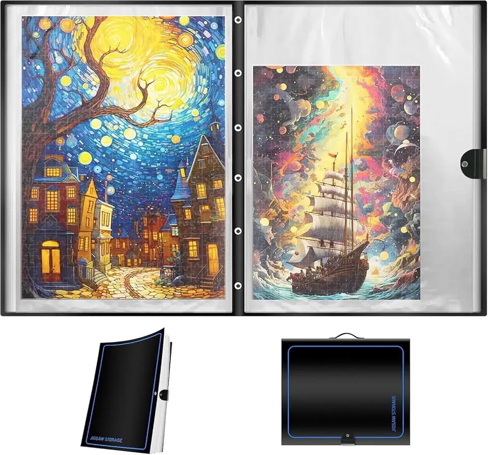 ALL4JIG 2000 Puzzle Storage Folder Binder Keeper for Jigsaw Enthusiasts - Space-Saving Organizer, Holds 20 Puzzles, 28.35"x40.16" inches, HD Film Pockets Birthday Gifts for Mom &Grandma