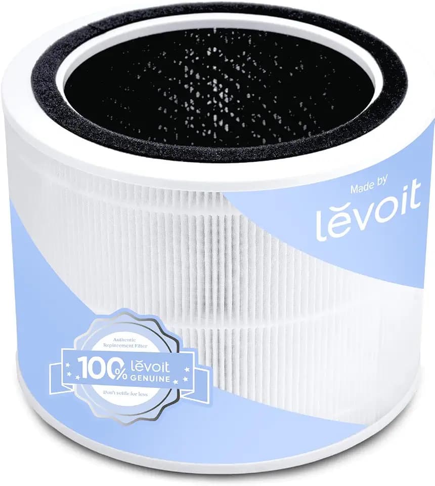 LEVOIT Luftfilter Ersatzfilter für Luftreiniger Core 200S, Echter HEPA-filter, hocheffizienter Aktivkohlefilter und Vorfilter, gegen Allergien Rauch Staub Pollen, Core 200S-RF