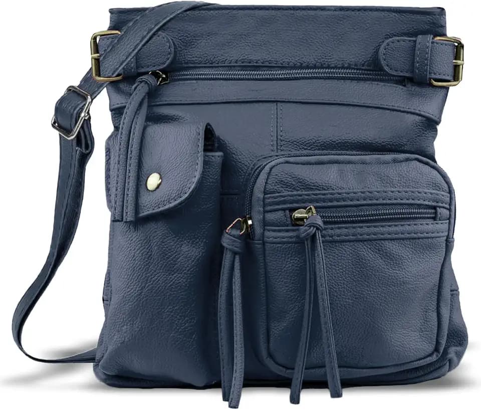 Krediz Leather Crossbody purses for Women, Soft & Durable Purses for Women Trendy, Multi Pocket travel bag, Adjustable Strap