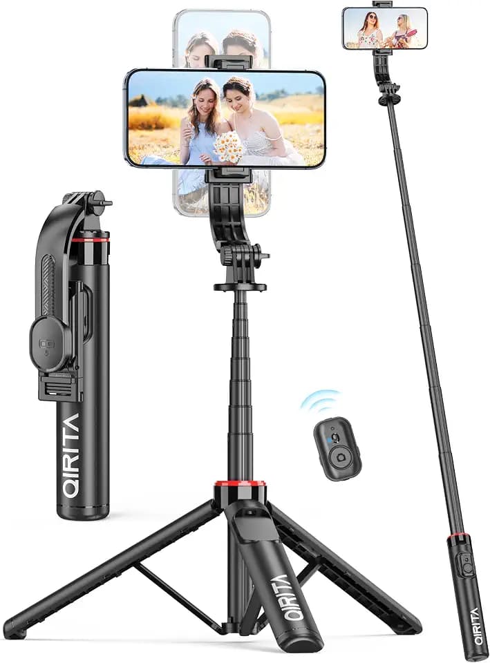 130cm Aluminium Ausziehbares Smartphone Stativ mit Kabelloser Fernbedienung um 360° Drehbar Stativ Reiseständer Selfie-Stangen für Selfie/Video/Live Streaming/Vlogging