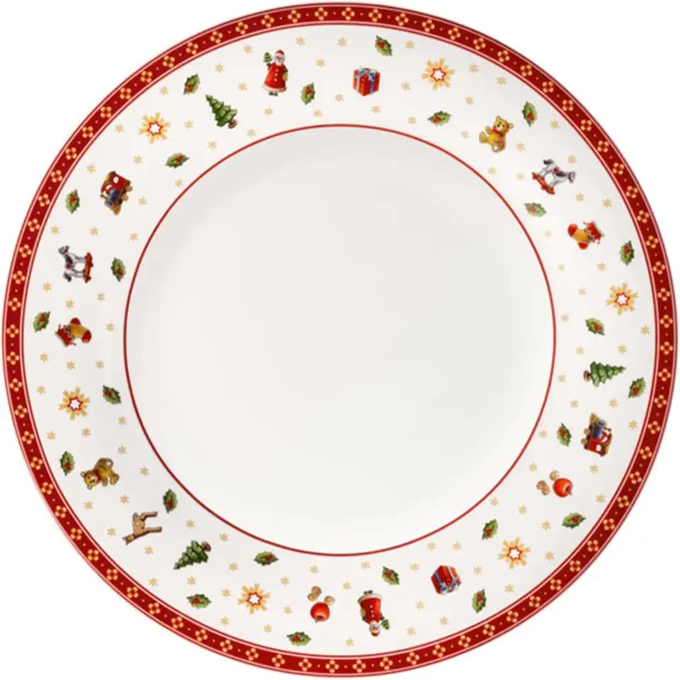 Villeroy & Boch – Toy's Delight Specials Speiseteller Rot und Weiß, Spülmaschinenfest, Mikrowellensicher, Teller, Geschirr, Essteller, Weihnachtsgeschirr Toys, Premium Porzellan