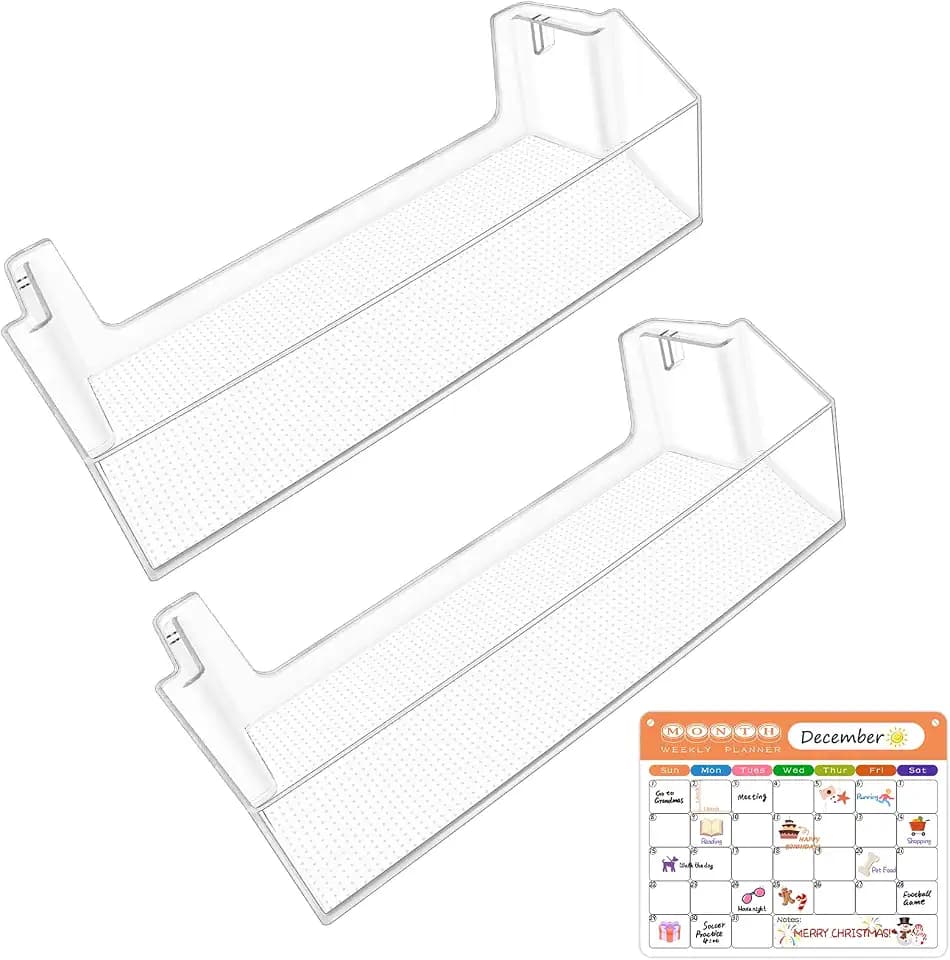 [2 PACK] UPGRADED W11239961 W10900538 Refrigerator Door Bin Shelf Compatible with Whirlpool Refrigerator Door Shelf Parts WRS321SDHW01 WRS315SDHM05 Door shelf Whirlpool Shelf Replacement WRS321SDH
