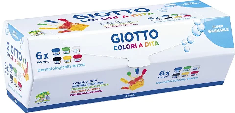 GIOTTO 534100 Fingerfarbe, 6 x 100 ml