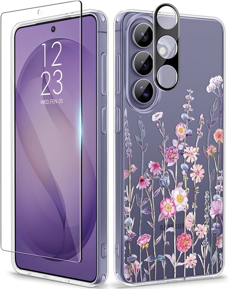 GVIEWIN for Samsung Galaxy S26 Case Floral Clear Slim Non-Yellowing