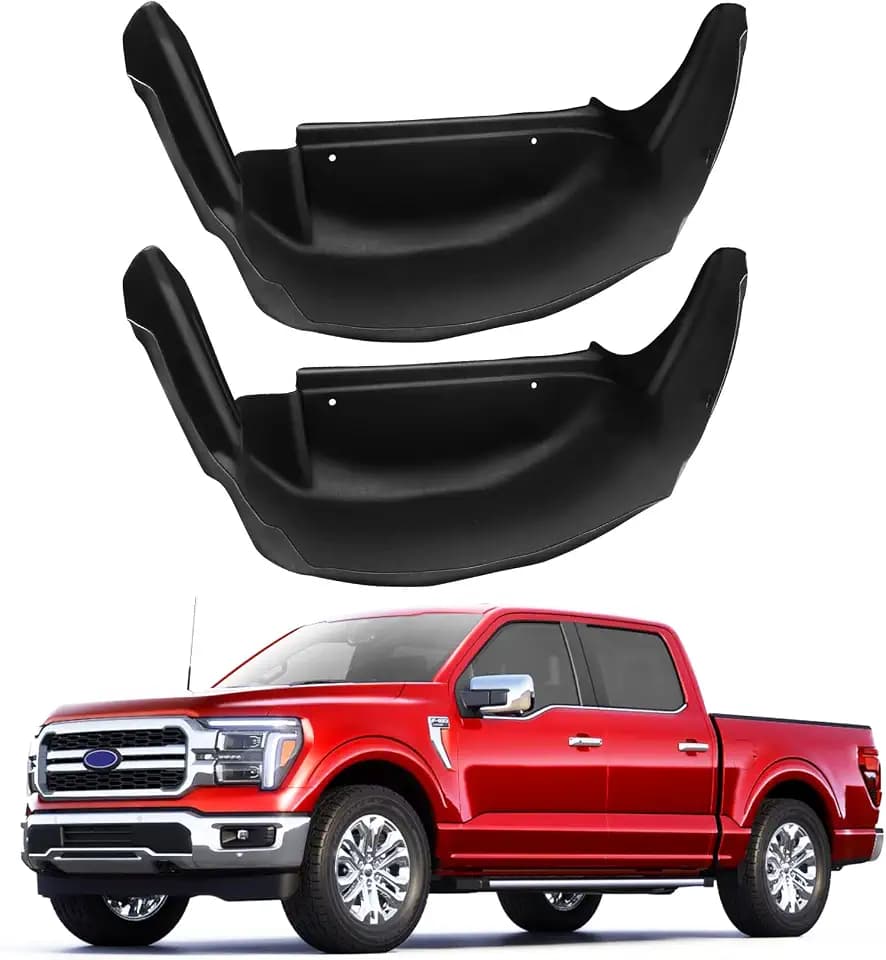 Rear Wheel Well Guards Compatible with Ford F150(Not for Raptor) 2025 2024 2023 2022 2021,2 PCS Rear Wheel Well Liners Tire Protector for 2025 F150 Accessories,Fenders No Drilling Required