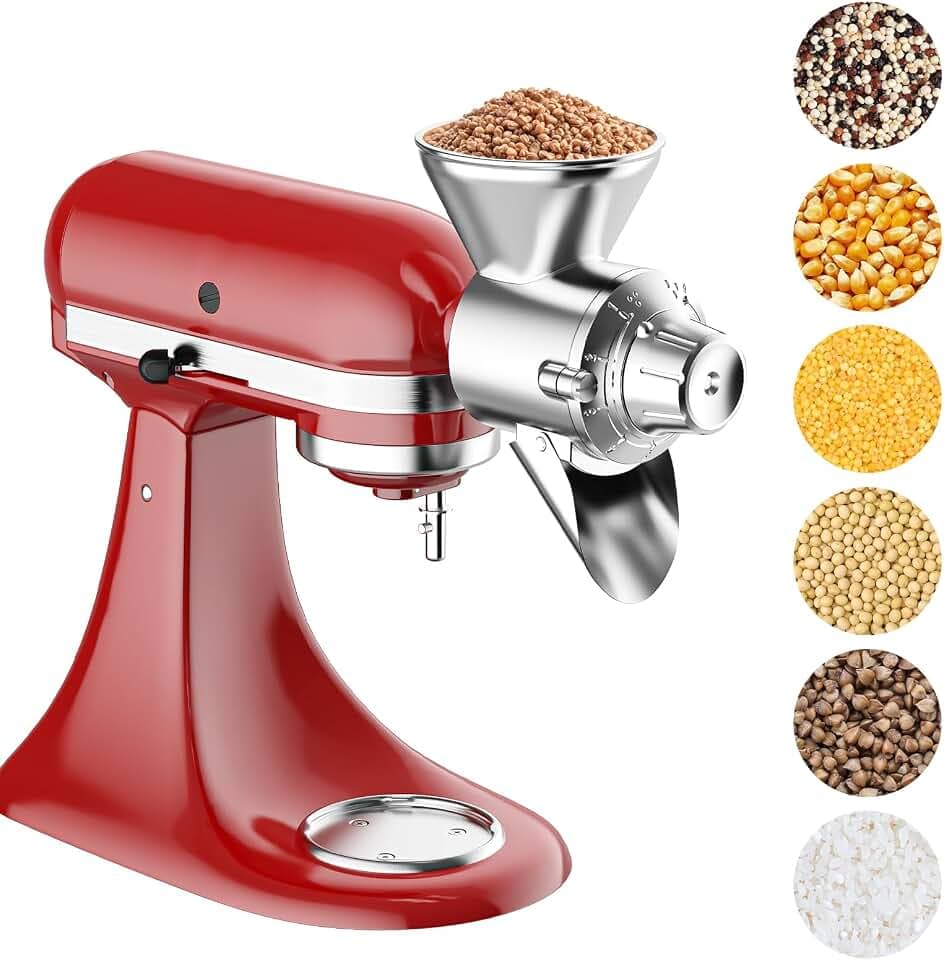 HOZODO Grain Mill Attachment for KitchenAid Stand Mixer, All Metal