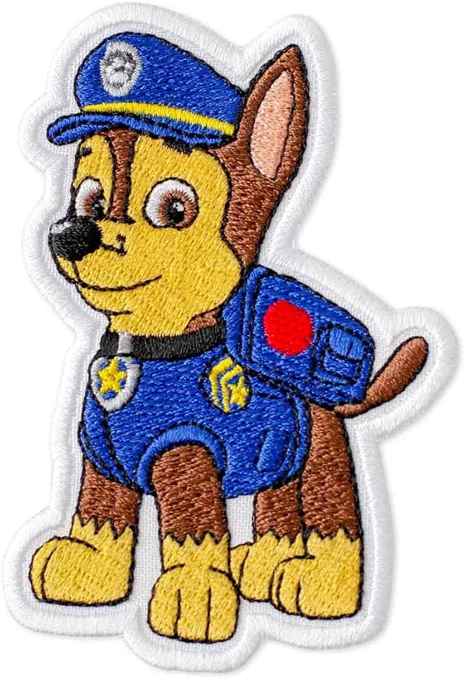 PAW Patrol Chase Embroidered Patch Iron On (2.7" x 3.9")
