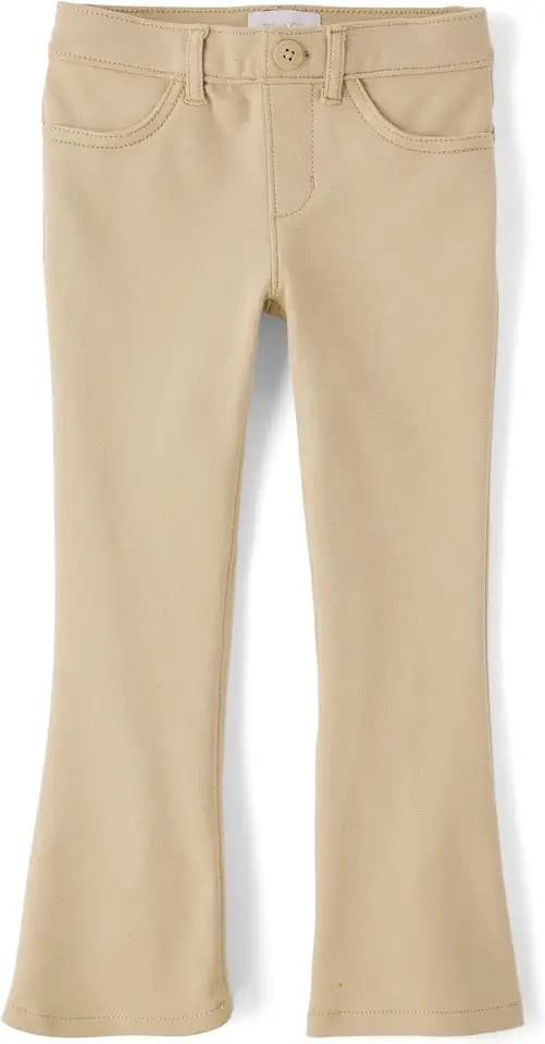 The Children's Place Girls' Uniform Ponte Flare Leg Pants