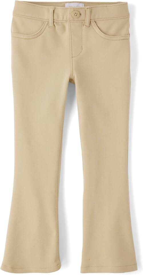 The Children's Place Girls' Uniform Ponte Flare Leg Pants