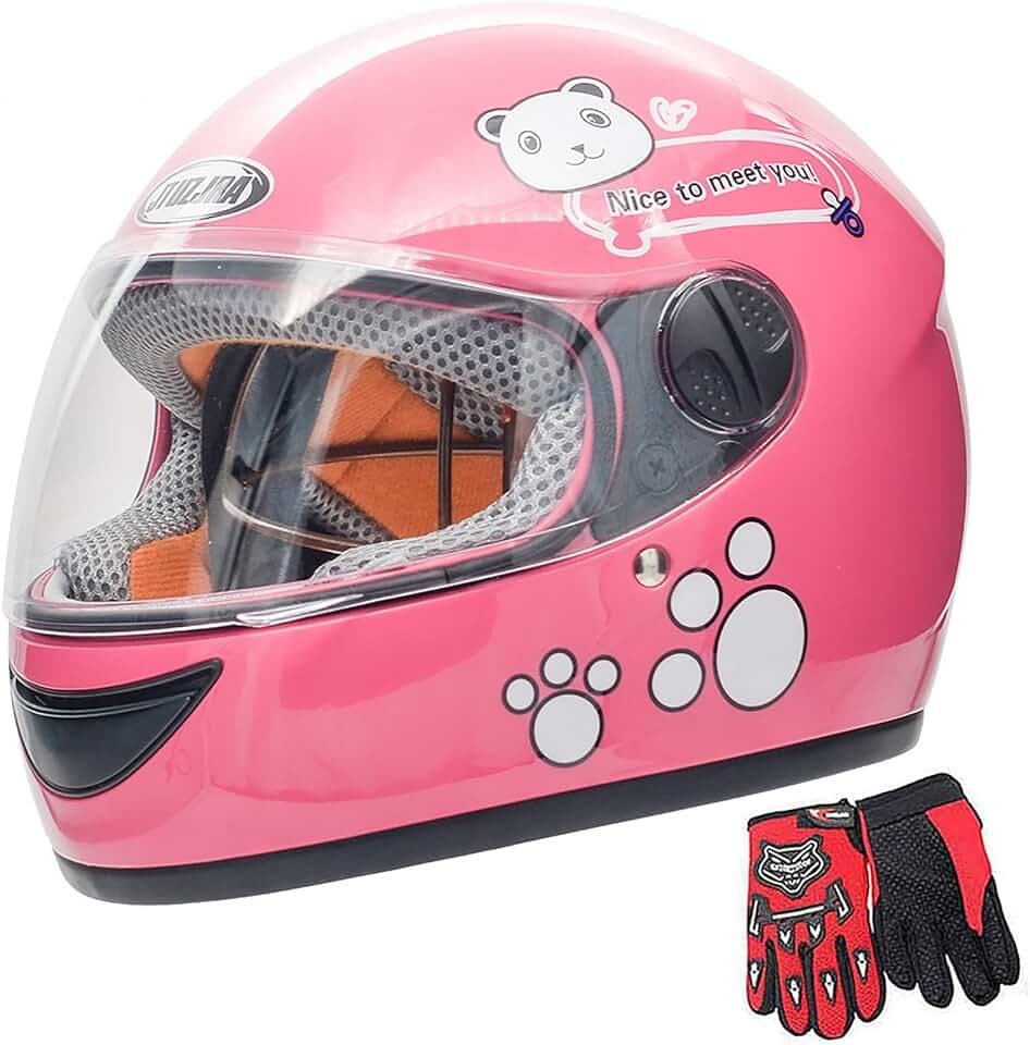 Kids Bike Helmet with Gloves, for Pedal Scooter, Motorcycle, ATV, Quad Bicycle, Suitable for Ages 3-6