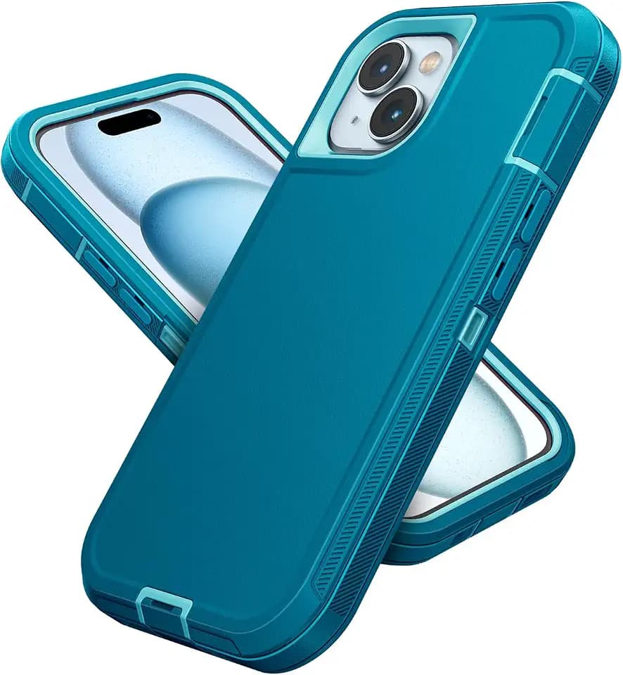 Jelanry for iPhone 15 Case Heavy Duty Tough & Rugged Protection - Turquoise