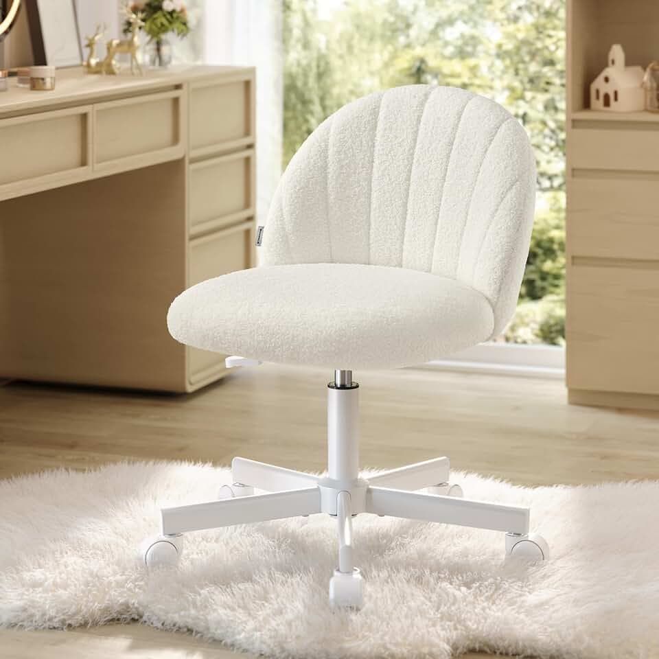 SONGMICS Office Chair, Swivel Makeup Vanity Desk Chair