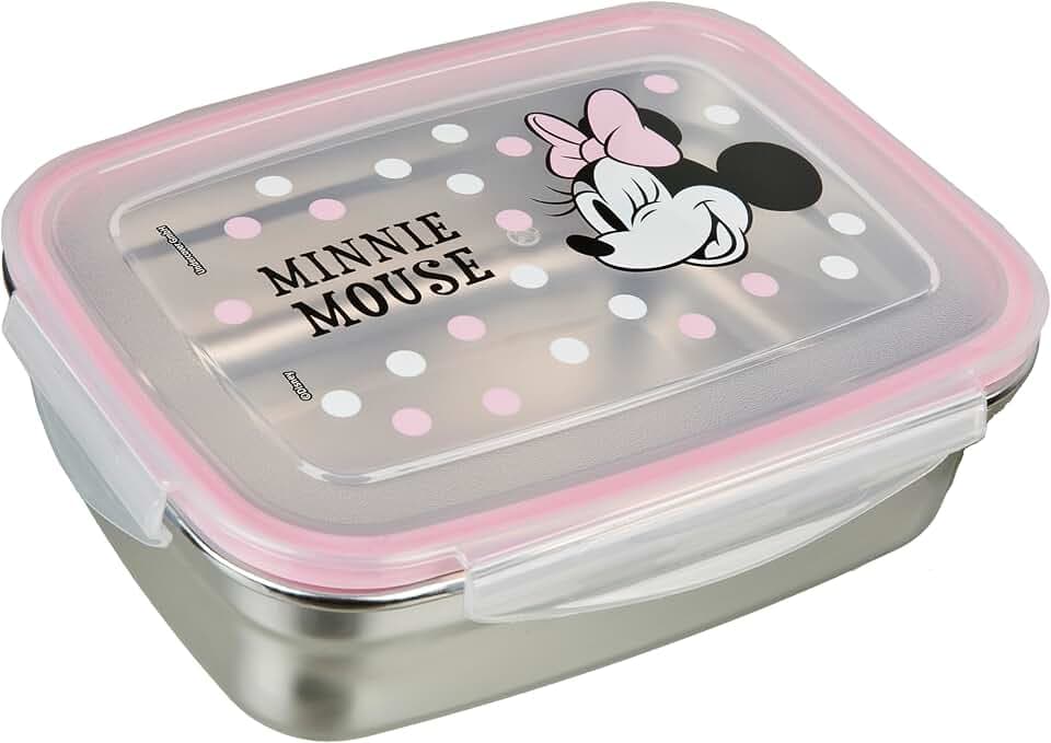 Edelstahl Brotdose Minnie Mouse, 550ml, mit Gummidichtung