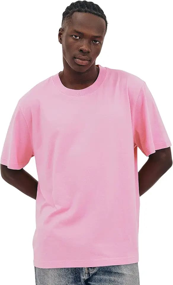 Organic Basics Men's True Boxy Fit Organic Cotton Short Sleeve Crewneck Tee Shirt