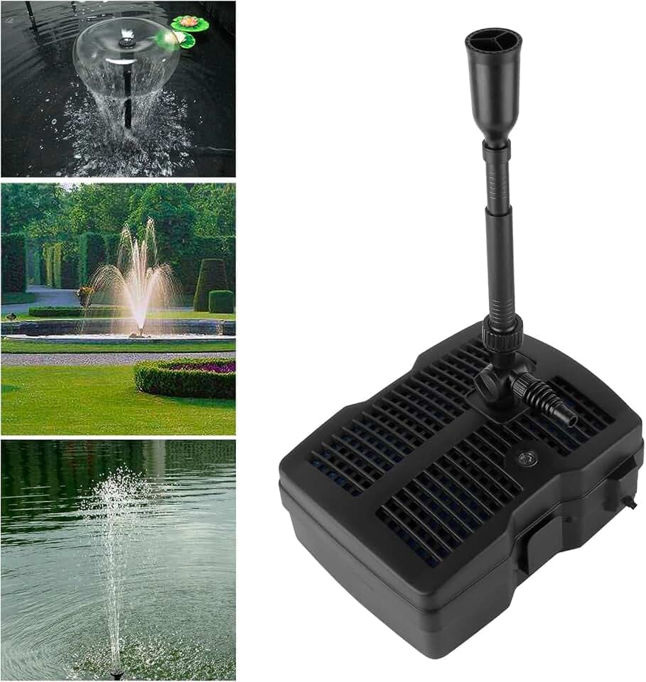Forever Speed 4 in 1 Teichpumpe Springbrunnenpumpe mit Filter, 9W UV-Klärer, 1000l/h, mit 10m Stromkabel für Garten- und Springbrunnengestaltung (9W 1000l/h)