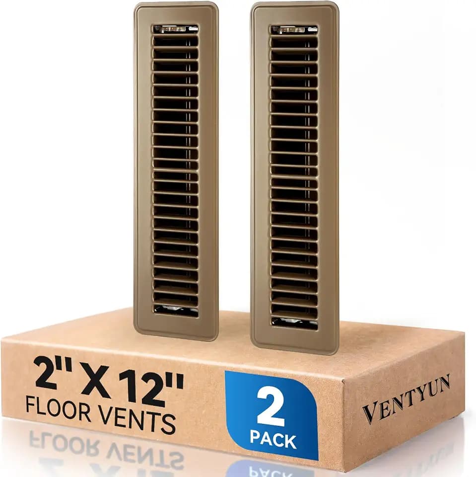 2" x 12" Floor Registers, 2Pack, Brown Floor Vent Covers