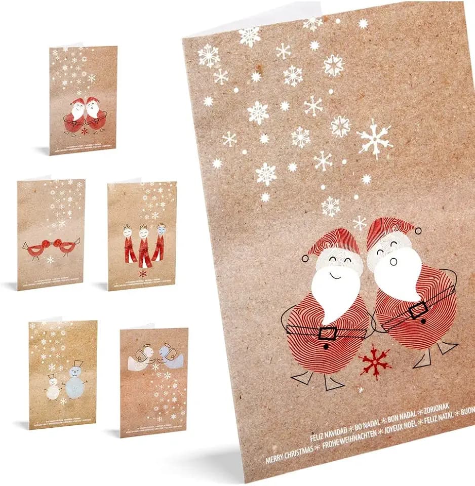 UNICEF Weihnachtskarten, 10 Stück, Kraftpapier