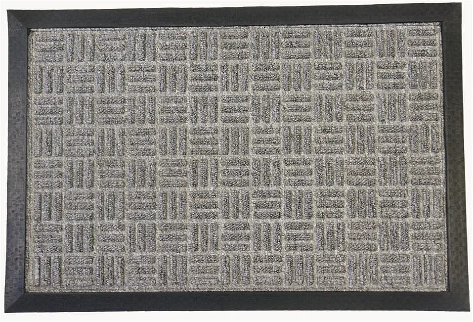 Rubber-Cal 03-195-ZWGR"Wellington" Rubber Backed Entrance Carpet Door Mat, 2' x 3', Gray