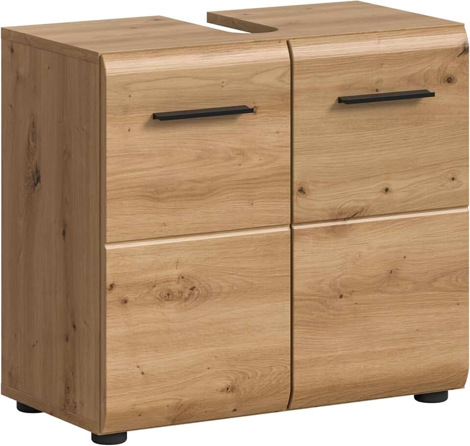 xonox.home – Waschbeckenunterschrank Ice 60x54x30 cm in Korpus und Front Artisan Oak Nachbildung – Stilvoller Unterschrank für Waschbecken – elegant & kompakt