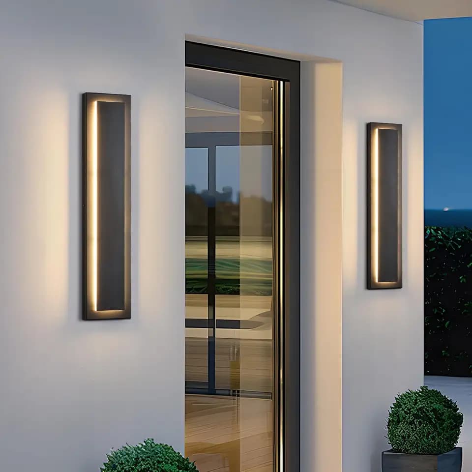 tewei 23.6'' Modern Exterior Light Fixture, LED Outdoor Wall Lights Black