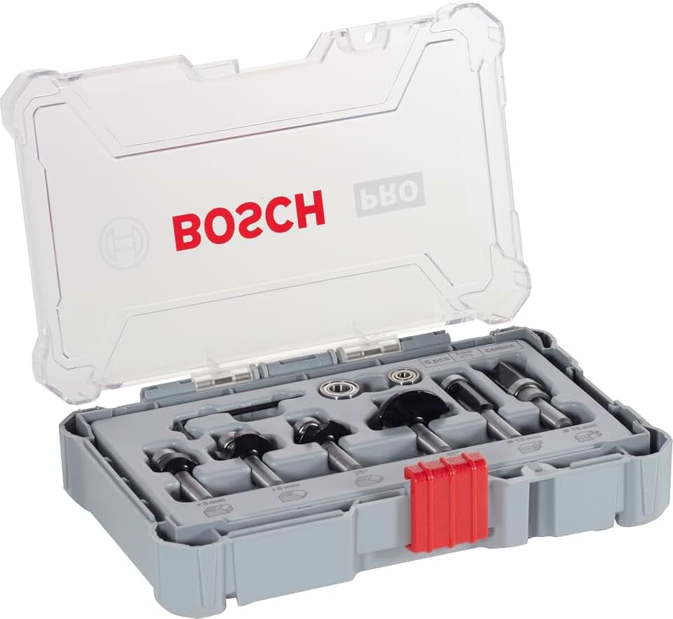 Bosch 6x PRO Kantenfräser-Set, Schaft 8 mm, 6-tlg.