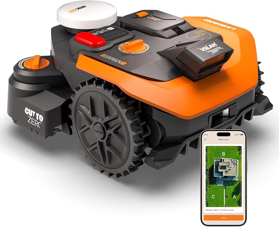 Worx Vision Cloud WR312E, 2WD Mähroboter ohne Begrenzungskabel, 1200 m²