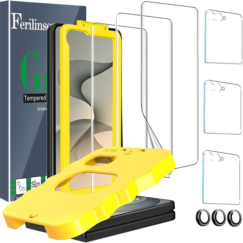 Ferilinso Screen Protector for Samsung Galaxy Z Flip 8, Tempered Glass Back