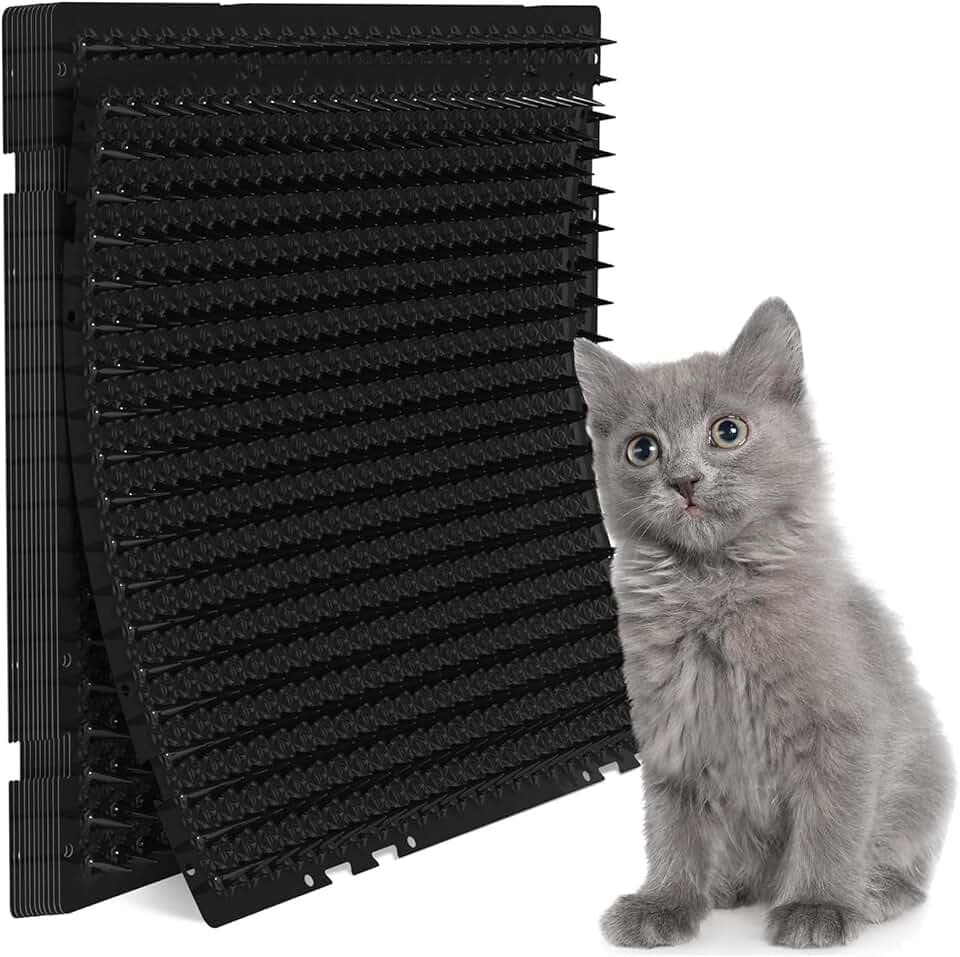 Katzenschutz Matte 42x32cm – Stachelmatte zur Katzenabwehr (10, Schwarz)