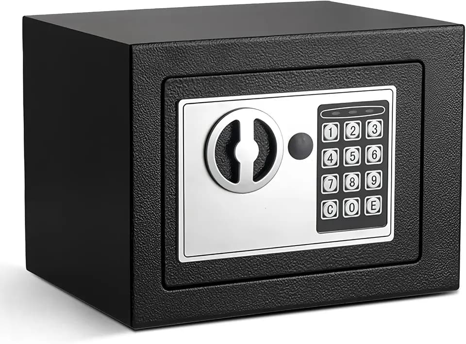 6.6L Tresor Für Zuhause, Diebstahlsicherer Elektronischer Safe Mit 2 Schlüsseln, Feuerfest Wasserdicht, Digitale Sicherheitsbox Für Wertsachen Wie Geldpistolen und Bargeld