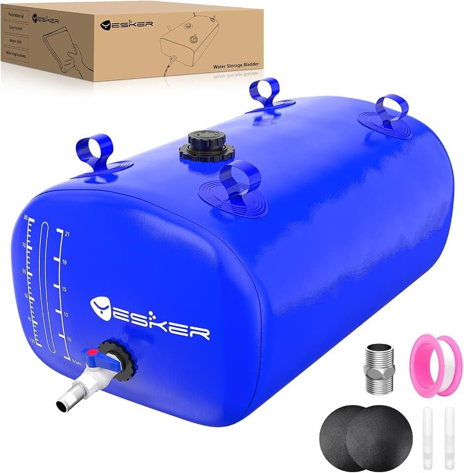 Yesker 30 Gallon Portable Water Tank Bladder for Camping Containers