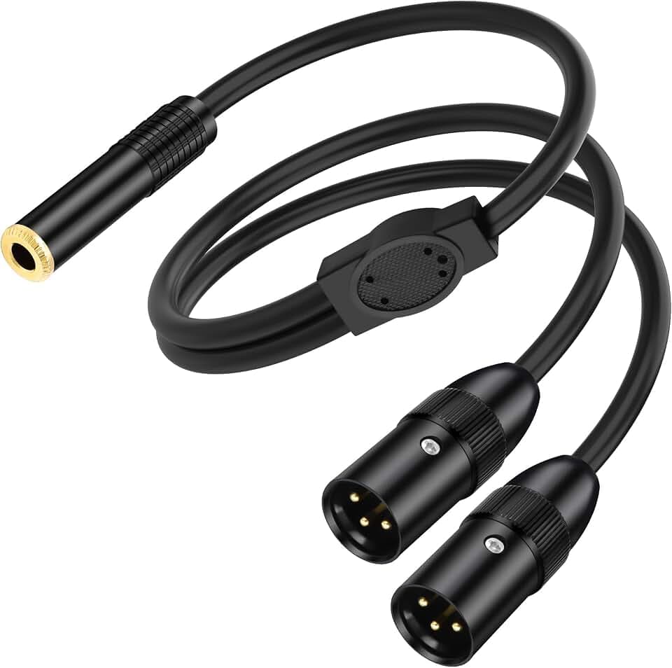 XMSJSIY 6.35mm TRS to Dual XLR Y Splitter Stereo Audio Cable- 0.5M/1.6FT