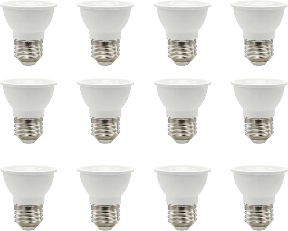 Sunlite LED PAR16 Short Neck Recessed Flood Light Bulb 6-Watt, (50W Halogen Replacement), 500 Lumens, Medium E26 Base, Dimmable, 90 CRI, ETL Listed, Title 20 Compliant, 12 Count, 3000K Warm White