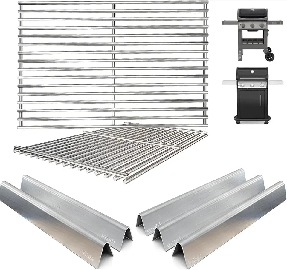SUS 304 Grill Grates& 15.3"Flavorizer Bars for Weber Spirit I/II 300 Series