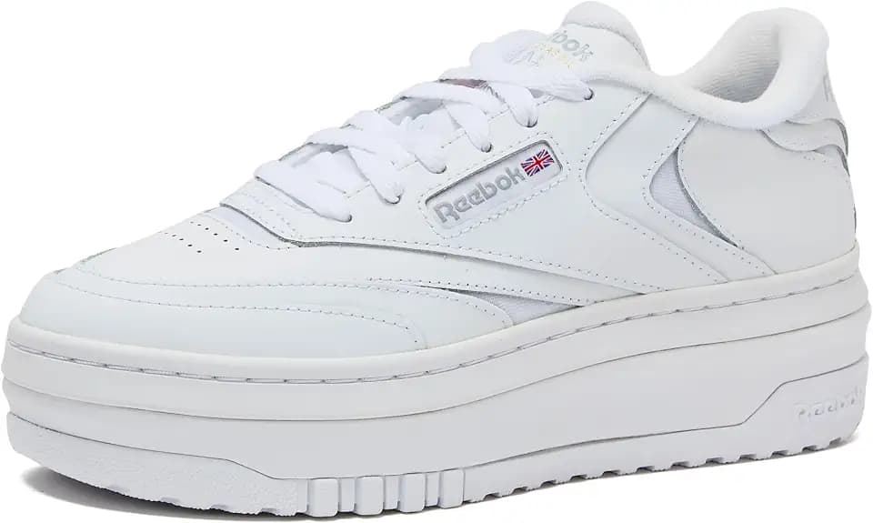 Reebok Club C Extra Platform Sneakers for Women - White Casual Tennis Women's Fashion Sneakers - Womens Shoes Size 5 to 11
