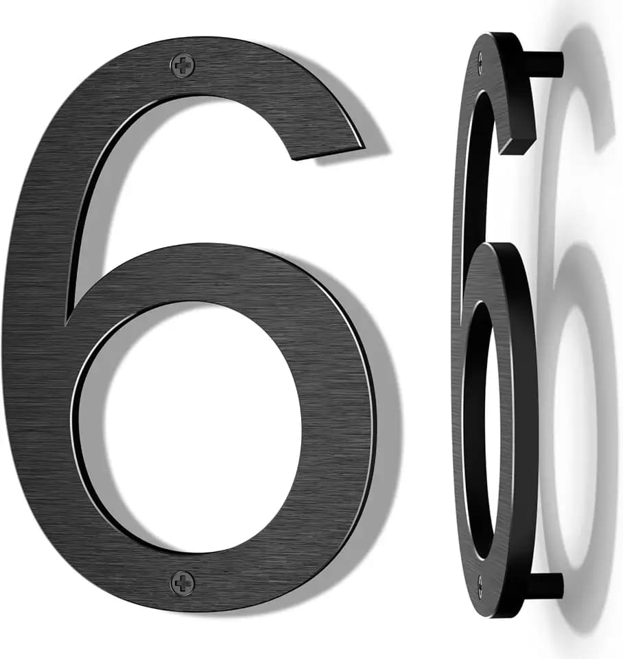 8 Inch Large House Number for Outside, Black Metal Address Numbers