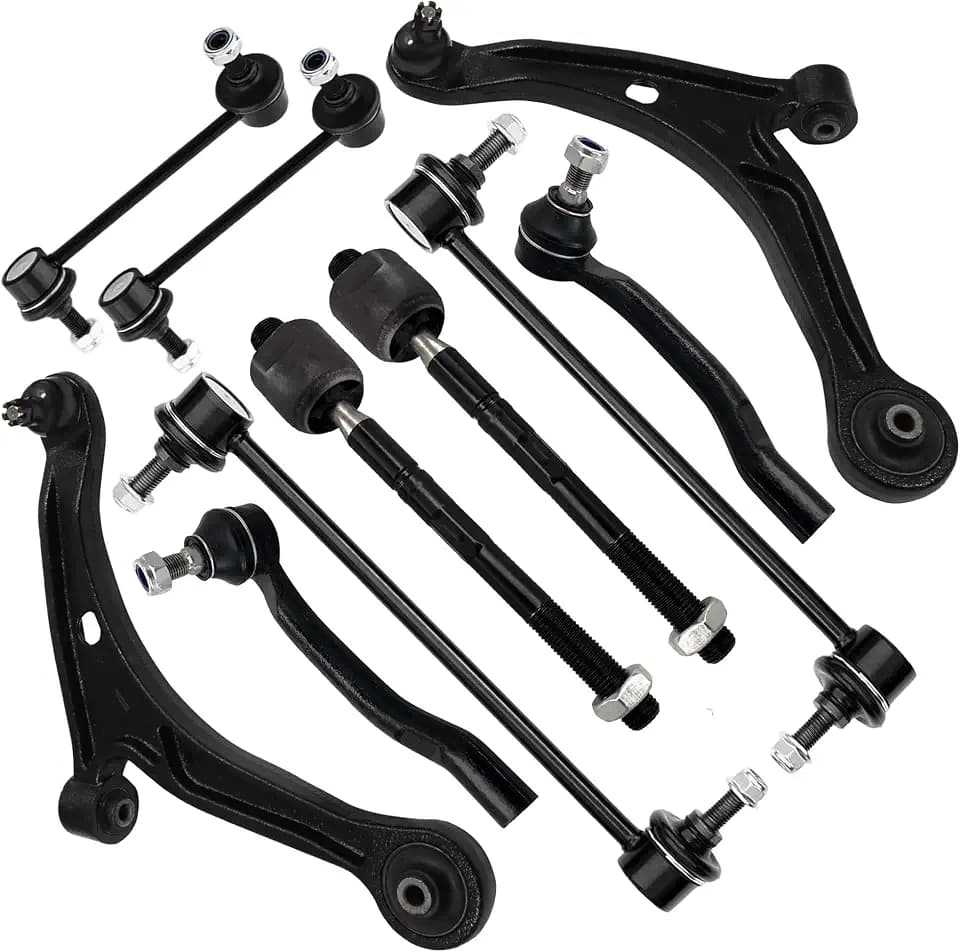 Front Suspension Control Arm Kit Compatible with 2001-2005 Acura MDX, 2003-2005 Honda Pilot Lower Control Arm, Outer and Inner Tie Rod Ends, Sway Bar Links