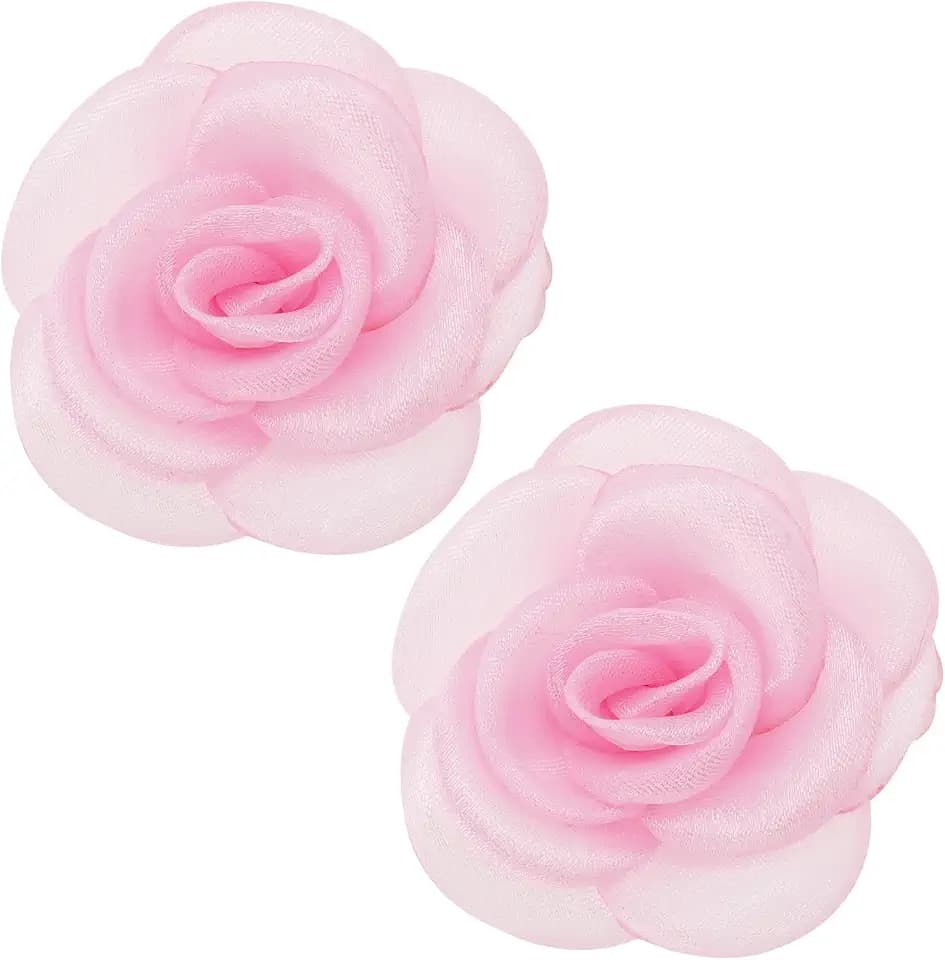 ECSiNG 2Pcs Rose Flower Shoe Clips Removable Shoes Decorative Charms for Women Lady Girls 6.5cm