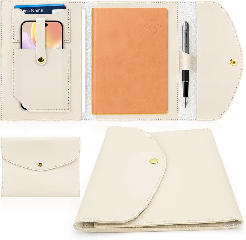 Travelers Notebook Cover, Portfolio Organizer, A5 Leather Cover for Notebook, Universal Leather Planner Executive, Notebook Accessories