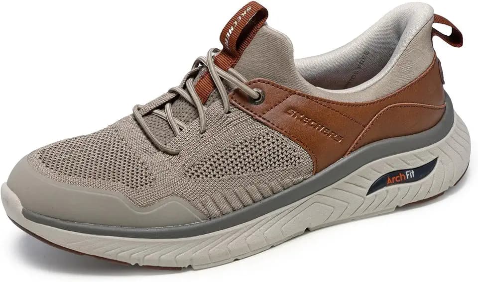 Skechers Men's USA Arch Fit Crosser - Emeric Knitted Bungee Lace Slip-Ins
