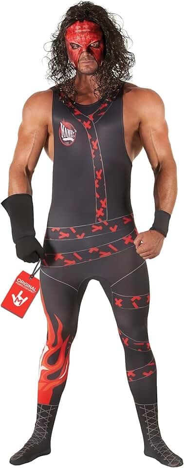 Morph WWE Kane Kostüm Herren, Wrestling Halloween Kostüm Herren