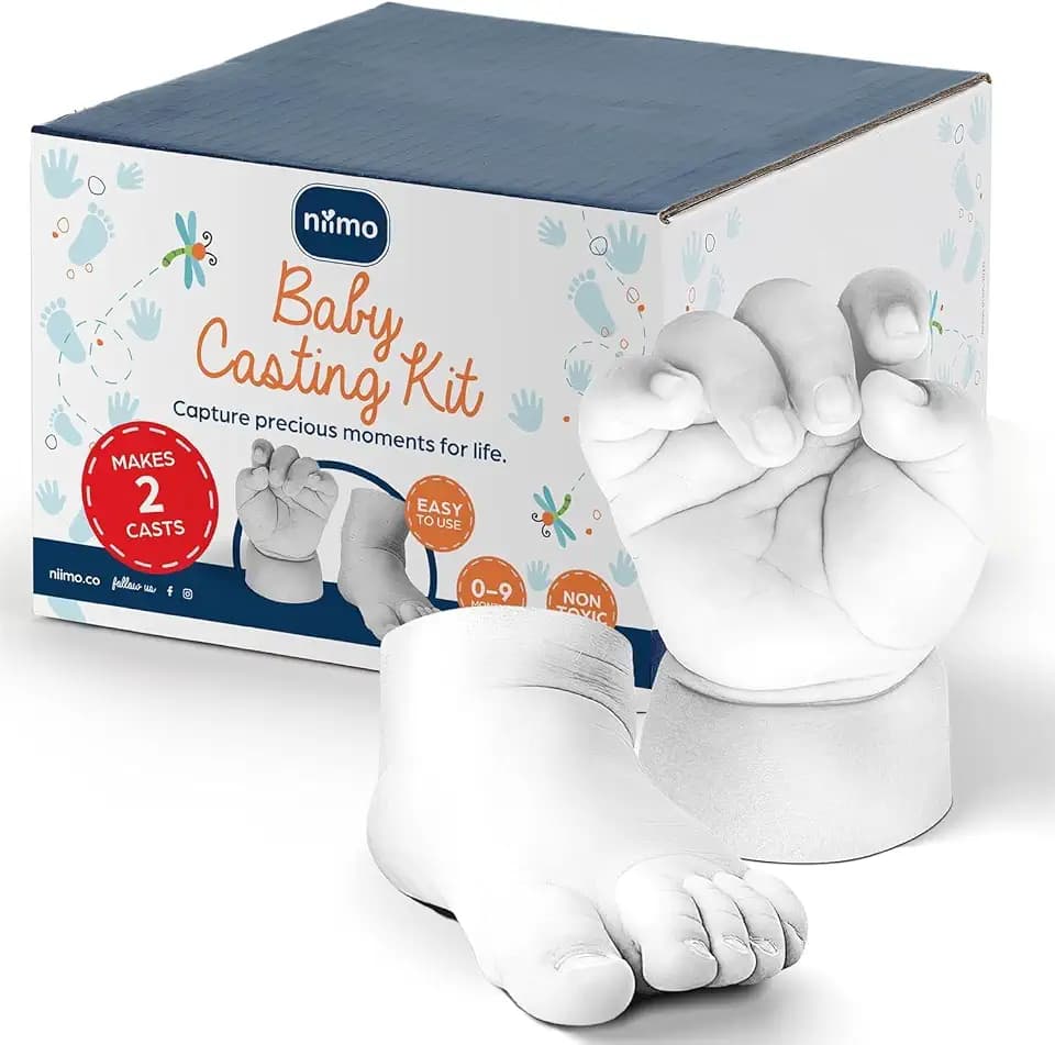 Niimo® 3D Gipsabdruck Baby Hand und Fuß - Ungiftiges Babyparty-Geschenk