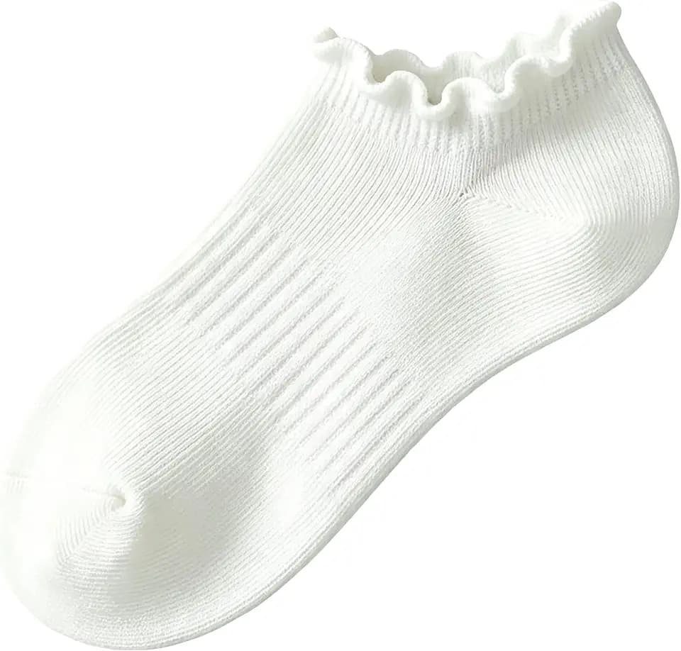 No Show Socks Womens Low Cut Non Slip Ruffle Ankle Socks 6 Pairs