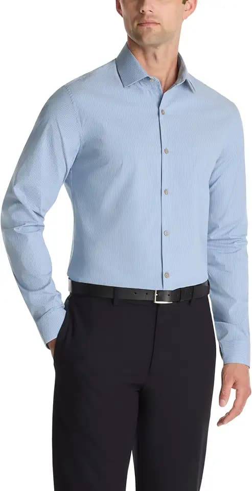 Kenneth Cole Reaction Men's Dress Shirt Slim Fit Techni-Cole Stretch