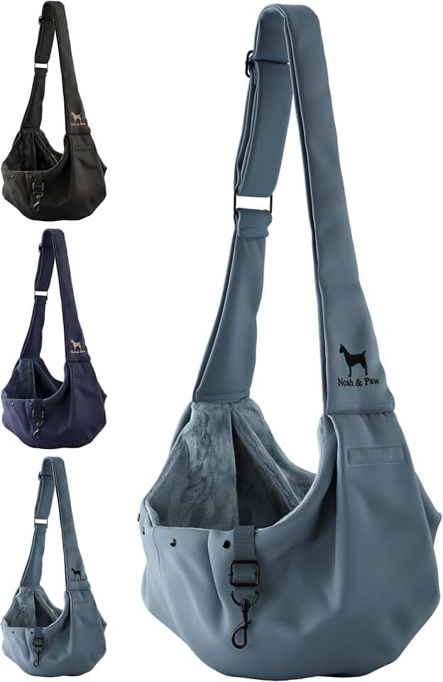 Noah & Paw Hundetragetasche für Kleine Hunde bis 5kg, Hundetasche mit Verstellbarem Schultergurt, und Weichem Fell, Doppelte Sicherheitsfunktion, Haustiere Tragetasche aus Premium Twill