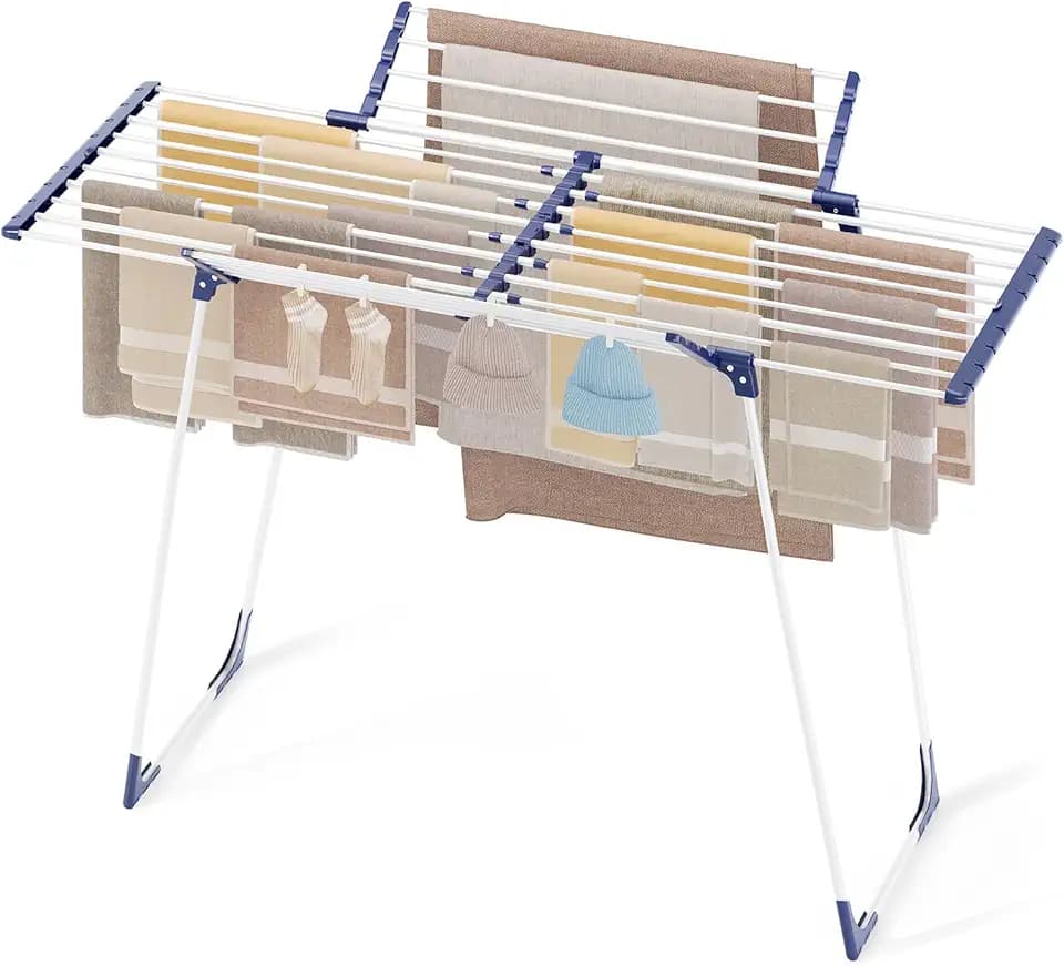 KINGBOARD Wäscheständer, 18 m Trockenlänge, klappbar & platzsparend