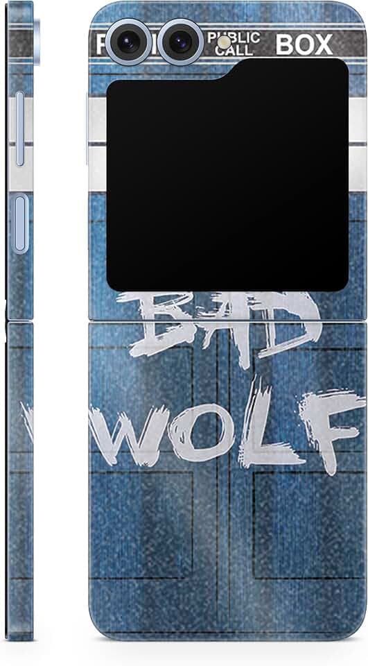 Glossy Glitter Phone Skin Compatible with Samsung Galaxy Z Flip 6 - Time Lord Box - Premium 3M Vinyl Protective Wrap Decal Cover - Easy to Apply | Crafted in The USA by MightySkins