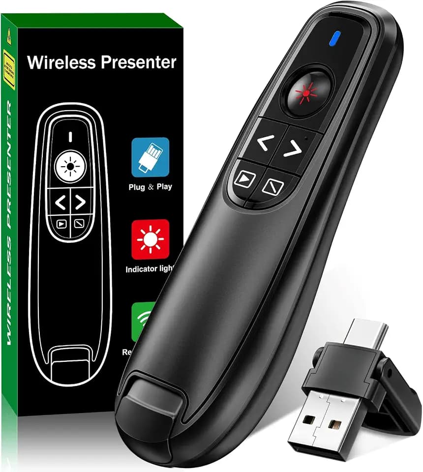 Presentation Clicker Dual Receiver, Clicker for Powerpoint Presentation