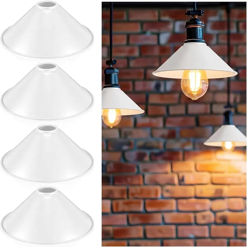 Retisee 4 Pcs White Dome Lamp Shade Replacement, 1-5/8" UNO Fitter