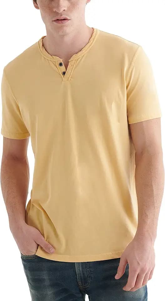 Lucky Brand Men's Venice Burnout Notch Neck Tee Shirt