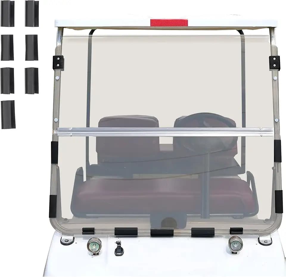 ECOTRIC Tinted Windshield Compatible with 1982-2000 5 Club Car DS Golf Cart